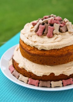 Sometimes the dogs deserve a treat as well! Love this easy dog safe cake recipe.