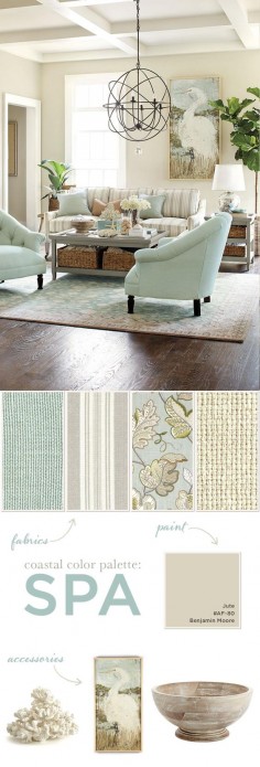 Spa Color Palette in Coastal Theme - How to Decorate by Ballard Designs