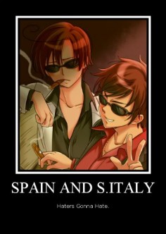 Spain and Romano, chillin' ganstah style.