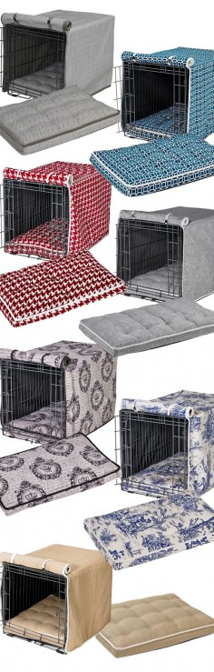 Spruce up your dog’s home with our selection of designer crate covers and crate mattresses. Not only offering a refined look, crate covers and mattresses make a wire crate more comfortable and secure for your dog.