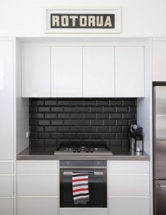 square black kitchen splashback tiles - Google Search