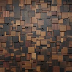 ::: Stacked Square Wood Wall Design #woodwall #walldesign