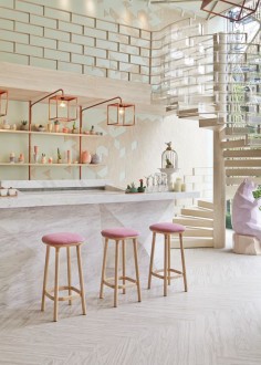 Sugar crystals inspired the interior design of this new dessert bar