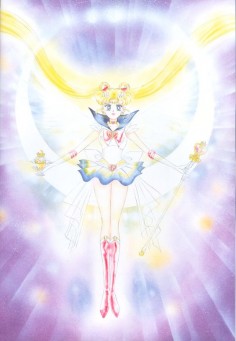 Super Sailor Moon (Usagi Tsukino) from "Sailor Moon" series by manga artist Naoko Takeuchi.