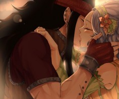 "Take care of yourself, okay?" Gajeel and Levy by blanania