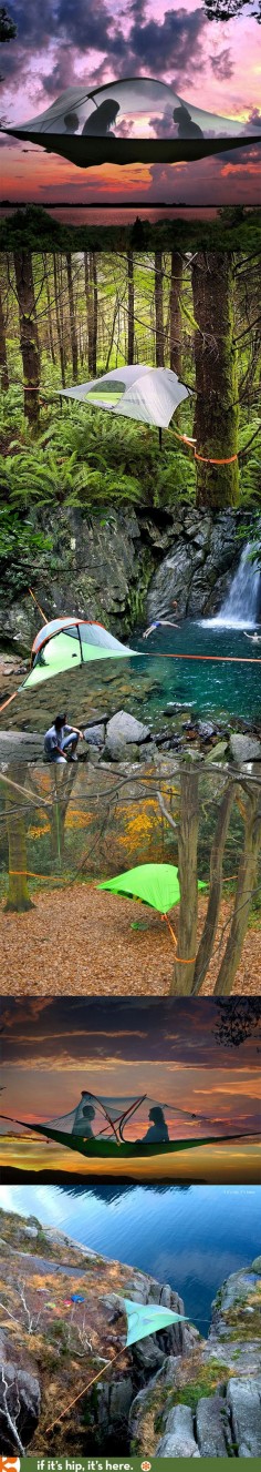 Tentsile Tree Tents are amazing. These 3-point anchor suspended tents (and hammocks) allow you to camp with a great view and no crawly bugs, wetness or icky ground stuff!