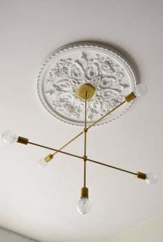 The Cadence - NO. C5 Modern Solid Brass hanging pendant chandelier lighting. . Sputnik Retro Minimalist style.