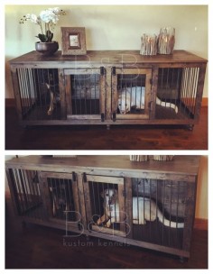 The Double Doggie Den Indoor Rustic Dog Kennel For Two