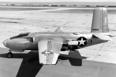 The Douglas XB-43 Jetmaster was an American 1940s jet-powered prototype bomber. The XB-43 was a development of the XB-42, replacing the piston engines of the XB-42 with two General Electric J35 engines of 4,000 lbf ( kN) thrust each. Despite being the first American jet bomber to fly, it suffered stability issues and the design did not enter production.
