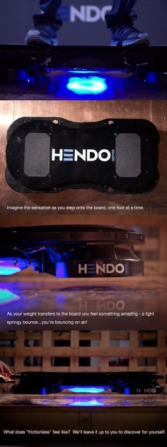 The Hendo Hoverboard was created by Jill and Greg Henderson, a California couple, who hope to put their hover technology in the hands of developers by July 2015. It will come in the form of a white box with hoverboards following a few months later.