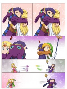 The Legend of Zelda: A Link Between Worlds / Link, Princess Zelda, Ravio, and Princess Hilda / "Hugs?" - Work by Hunter x Hunter ♥ The Legend of Zelda (5)