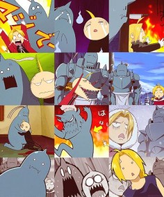 The many funny faces of Ed and Al (Fullmetal Alchemist)