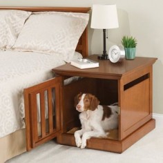 The Nightstand Dog House - Hammacher Schlemmer For the dog who has everything!