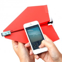 The Paper Airplane Drone Kit allows you to create custom aircraft remotely controlled by your smartphone. The device is robustly designed to withstand falls and the force of  and battery operated.