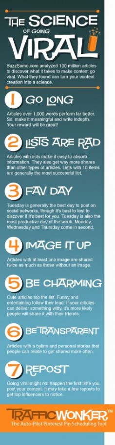 The Science of Going #Viral :: 7 Proven Content Creation Techniques :: #socialmediaautomation #infographic