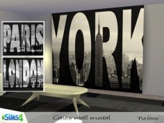 The Sims Resource: Cities wall mural by Neferu • Sims 4 Downloads