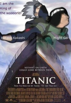 The Titanic featuring Kakashi and Might Gai. #naruto