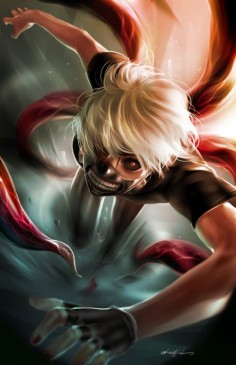 This is an amazing Tokyo ghoul fan art! I really love the motion in the hair too