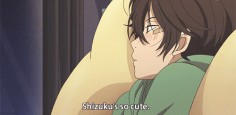 This is from the anime "My Little Monster." The couple in the gif is Haru Yoshida and Shizuku Mizutani.