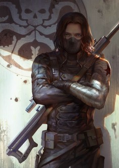 This is some awesome fanart. I love how menacing Bucky looks. I also like how his metal arm is done.