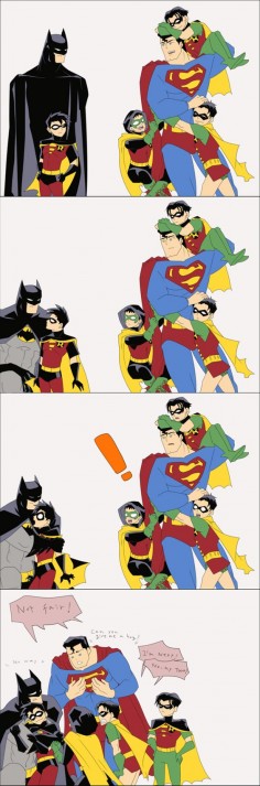 Tim is the only one who gets Batman hugs XD