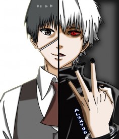 Tokyo Ghoul at this cool and cute two sides of him yup and i know wat about the mask but i liked this one so I picked it so there ENJOY!!!!!!