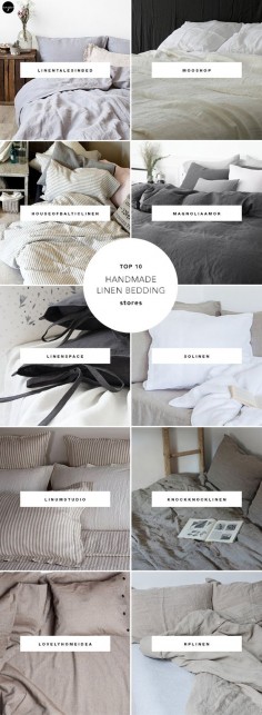 Top 10 sources for handmade linen bedding on Etsy #etsy #bedding