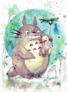 Totoro art So far, no hands do not reach to see this cartoon. A cartoon, among other things, a cult. See how much awesome artifacts at the network walks. Favorite Totoro.