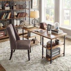 TRIBECCA HOME Myra Vintage Industrial Modern Rustic Oak Storage Desk - Overstock™ Shopping - Great Deals on Tribecca Home Desks