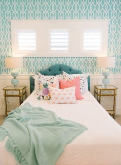 turquoise bedroom | Four Chairs Furniture | Millhaven Homes