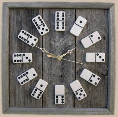 Upcycled Game Clocks - Decorate with Rustic Looking Domino Clocks (GALLERY)