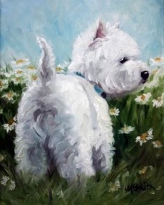 Westie by Mary Sparrow Smith - available in a garden flag from Michigan Westie Rescue's ebay store