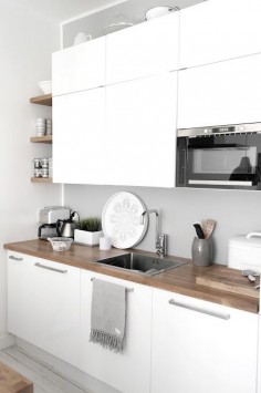 White modern  identical kitchen cupboards being put into our new  LOVE!