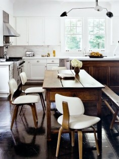 white + wood modern rustic kitchen