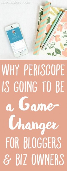 Why Periscope is Going to be a Game-Changer for Bloggers & Business Owners | If you're not on Periscope, you will be after hearing these 5 enticing reasons why this new app is changing the game as we know it. We have an incredible opportunity as bloggers and biz owners to use Periscope as a tool for growing a loyal following, creating quality content with low hassle, 'll have to read the post to find out the rest!