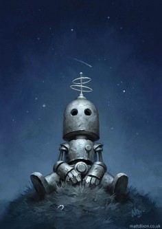 With his Transmissions series, the British illustrator Matt Dixon portrays some adorable little robots into soft and poetic compositions, but tinted with sadness, loneliness and nostalgia.