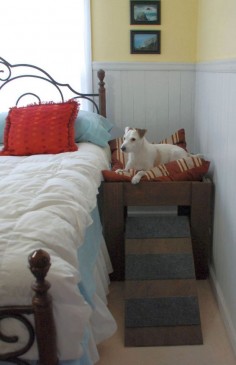 Wood Raised Dog Bed Furniture. Put Your Pet Next to by LoveOfBeach