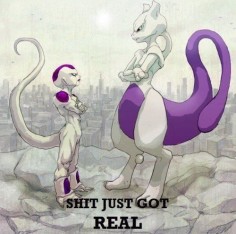 Yep. Shit Just got Fucking real. but notice that's Frieza's final form, and he's smaller than MewTwo. lol