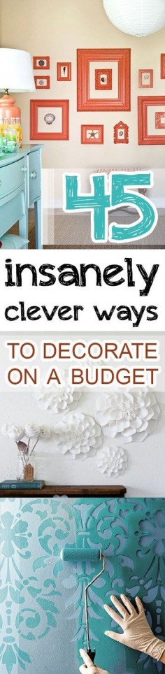 You NEED TO check out these 10 AWESOME cheap home decor hacks and tips! I'm trying to decorate on a budget and these money saving tips are SO GOOD! They've helped me out SO MUCH Definitely pinning for later!