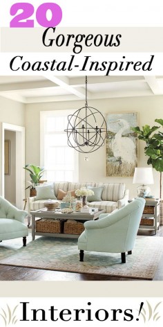 You won't want to miss these beautiful spaces as well 5 tips for decorating coastal style.  Decorating made easy!