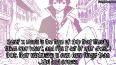 Zeref x Mavis is the type of ship that literally takes your heart, and rips it out of your chest. I think their relationship is even more tragic than Jellal and Erza’s. – submitted by @Hollie Baker-a-k-u-r-y-u-u