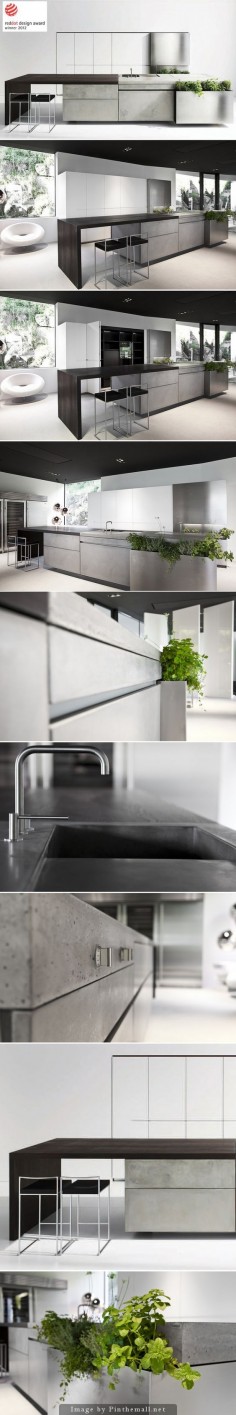 A beautiful concrete kitchen design that received the Red Dot Design Award. - if it's hip, it's here