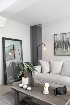 A gray living room | @ANDWHATELSEISTHERE