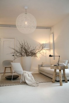 Ambiance écolo-chic, salon blanc, beige et bois | ecolo-chic living room, White and Wood | Winkel interieur Ante Quercus