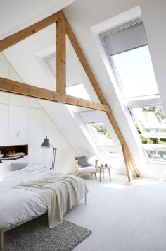attic bedroom with a lot of natural light!