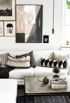 Black + white lived in living room.