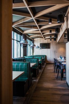 Ceilings + Green Leather Banquettes + Restaurant & Bar Design on the BLOG | mckinley burkart - architecture + interior design
