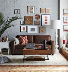 Centsational Girl » Blog Archive Decorating Around a Leather Sofa - Centsational Girl
