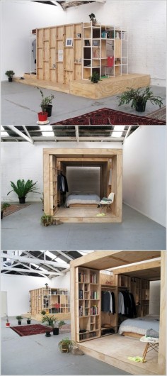 Clever way to turn a warehouse into multiple private living spaces.