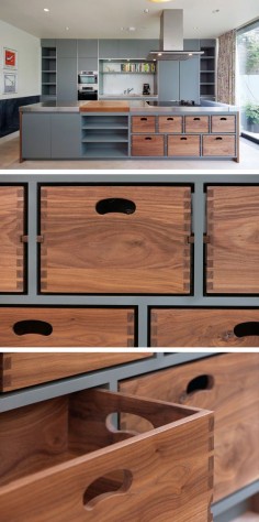 DESIGN DETAIL // A Kitchen Island With Removable Dovetail Boxes